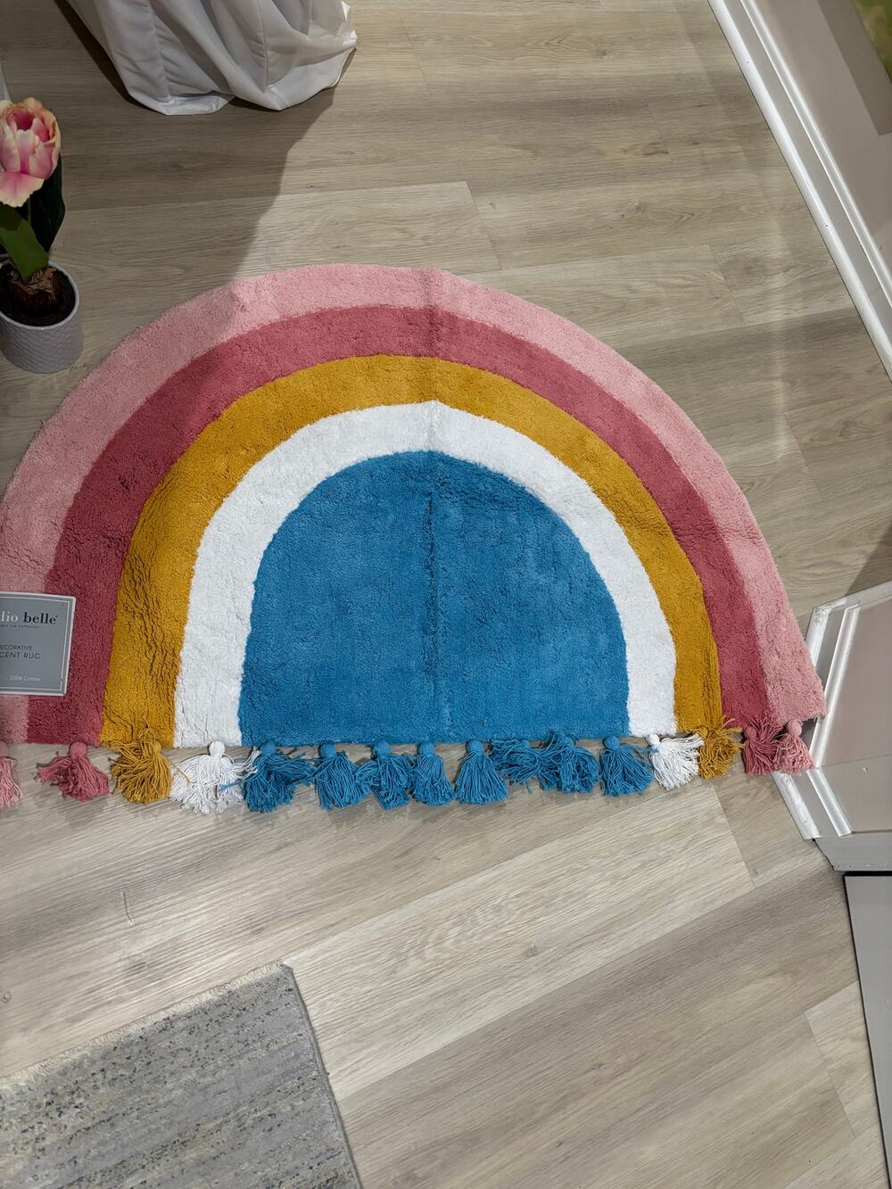 Studio Belle rainbow accent rug large 30”x 48” tassels thick plush style nwt